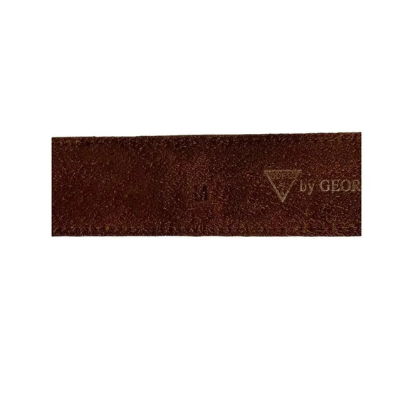 Guess By Georges Marciano Genuine Leather Brown Belt With Embellished Buckle M - Picture 3 of 7
